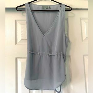 Athleta V-Neck Powder Blue Side Tie Top